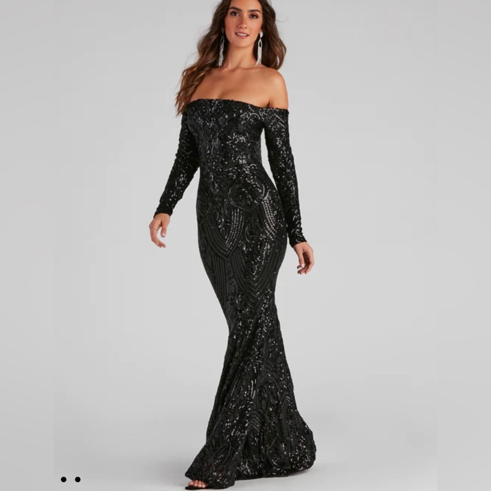 Black formal sequin dress